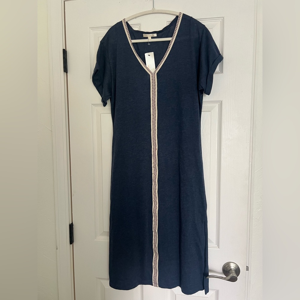 Blue V-Neck Dress | Beach Coverup